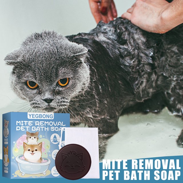 Jabón de baño para eliminar ácaros de perros y gatos, humecta el desodorante antipicazón, producto para mascotas (gato)