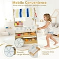 thumbnail image 6 of Costway Wooden Ice Cream Cart for Kids 2-in-1 Grocery Store Playset with Display Shelves White, 6 of 11