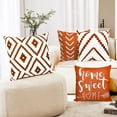 thumbnail image 2 of Decorative Throw Pillow Covers 18x18 Inch Orange Pillow Covers for Couch Sofa Living Room Bedroom car,Farmhouse Outdoor Throw Pillow Cover,Modern Geometric Linen Square Throw Pillow Case Set of 4, 2 of 6