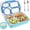 Blue, variant on NPET Stainless Steel Bento Box Adult Lunch Box with 4 Compartments Lunchable Food Container with Fork and Spoon
