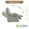 thumbnail image 2 of ReNest Genuine Leather Power Wall Hugger Recliner Chair, RV Recliner for Living Room, Bedroom & Home Theater, Gray, 2 of 15