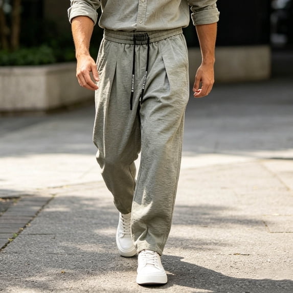 VEKDONE Mens Drawstring Elastic Waist Sweatpants Casual Loose Fit Lightweight Trousers with Pockets Outdoor Workout Joggers Pants