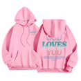 thumbnail image 3 of CAIVO Hoodies For Women Casual Hooded Sweatshirt Letter Print Long Sleeve Pullover Comfortable Loungewear For Everyday Wear Running Tops, 3 of 7