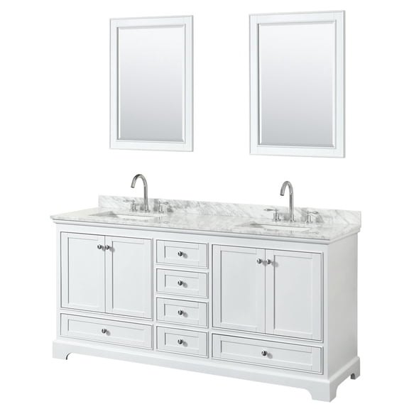 Wyndham Collection Wcs202072dcmunsm24 Deborah 72" Free Standing Double Vanity Set - White