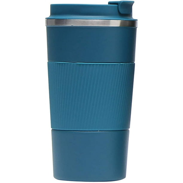 Taza de viaje de acero inoxidable con aislamiento al vacío para bebidas frías y calientes, vaso de viaje de doble pared con tapa antiderrames, termo para coche, ideal para hombres y mujeres.
