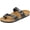 Black/Thin, variant on Men's Women's Footbed Sandals Comfortable Open Toe Double Buckle Flats Slides