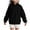Black, variant on snilers Girls Hoodies Winter Warm Fluffy Fleece Jacket Hooded Pullover Sweatshirts Cute Fashion Long Sleeve Going Out Tops with Pocket Size 7 Years