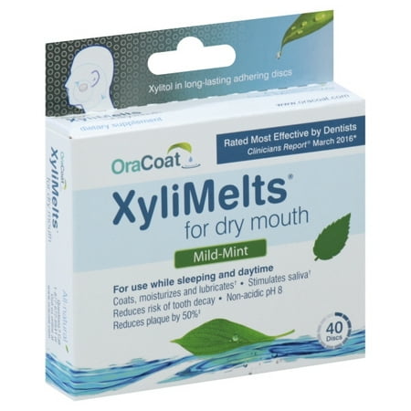 OraCoat XlyiMelts Dry Mouth Adhering Discs, 40 Ct