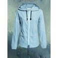 thumbnail image 5 of AmShibel Women Lightweight Waterproof Rain Jackets, Solid Color Zipper Open Front Coat Windbreake, 5 of 6