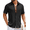 D Pure Black, variant on COOFANDY Mens Short Sleeve Casual Shirts Button Down Striped Summer Shirts Textured Vacation Beach Shirt
