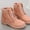 pink, variant on Women's Work Waterproof Hiking Combat Boots Lace up Low Heel Booties Ankle Boots