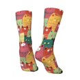 Zufioo Cute Cartoon Cat Print Thigh High Socks,Knee High Socks For