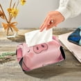thumbnail image 5 of Cute Pink Pigs Sleeping Tissue Box Cover Leather Square Rectangle Tissue Box Holder for Bathroom Living Room Desk Office Decor, 5 of 7