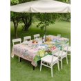 thumbnail image 3 of Outdoor Tablecloth with Umbrella Hole and Zipper, Happy Easter Rectangle Table Cloth 60x84 Inch Waterproof Tablecloth, Spring Gnomes Duck Floral Eggs Pink Plaid Picnic Table Cover for Patio Camping, 3 of 7