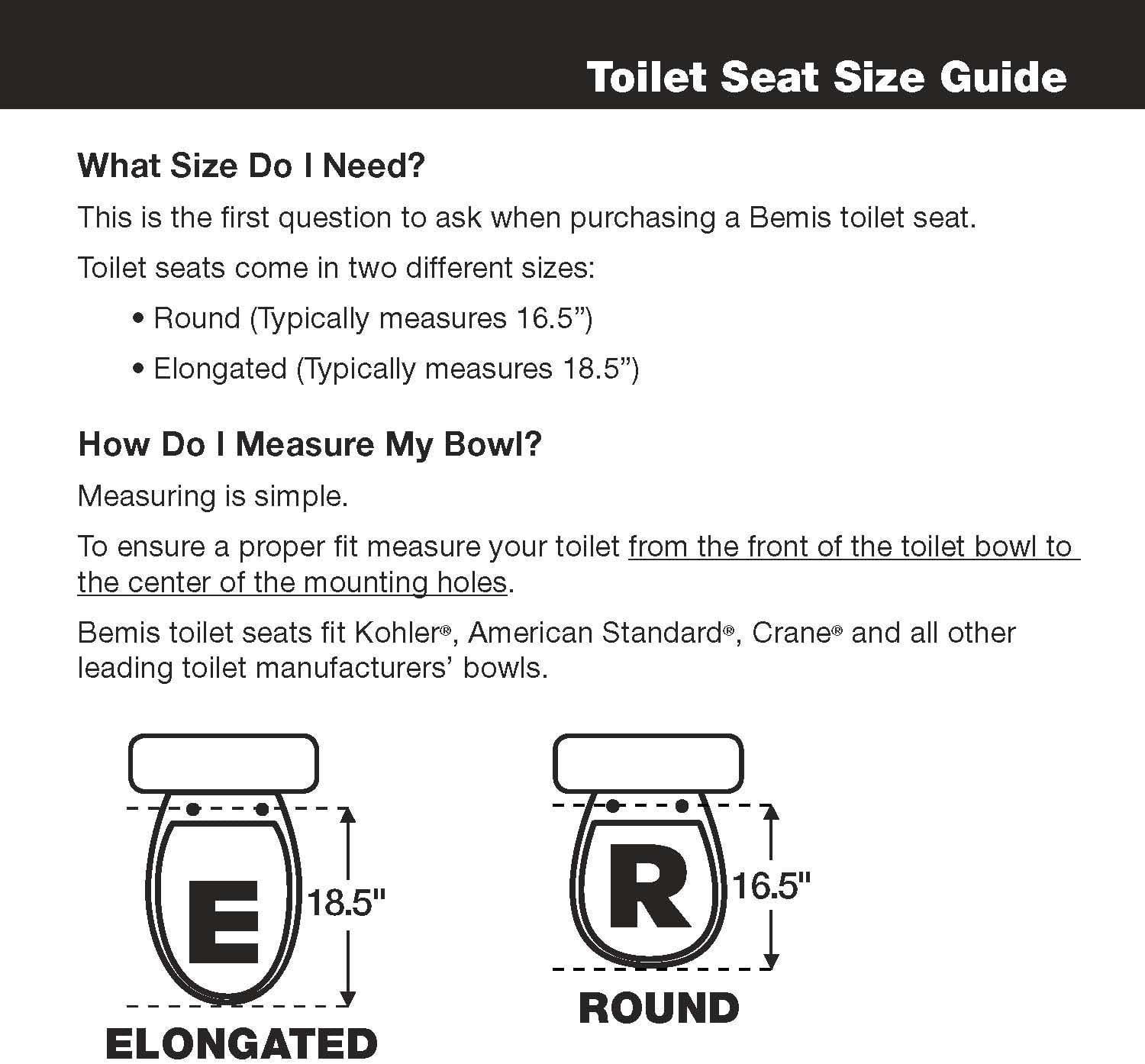 Bemis Black Round Molded Wood Toilet Seat