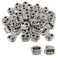 thumbnail image 7 of 50pcs Plastic Spring Cord Locks Rope Fastener Double Holes Toggle Stoppers Sliders for Backpack Shoelaces, Silver Tone, 7 of 7