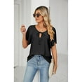 thumbnail image 4 of Anbech Ruffled Sleeve Womens V Neck Shirt 2024 Tunic Casual Blouse Tops, 4 of 8