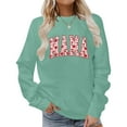 thumbnail image 2 of Women Valentines Sweatshirt Casual Love Theme Long Sleeve Crewneck Hoodless Tops Loose Comfortable Daily Loungewear Cute Sweatshirts for Women Light Blue L, 2 of 5