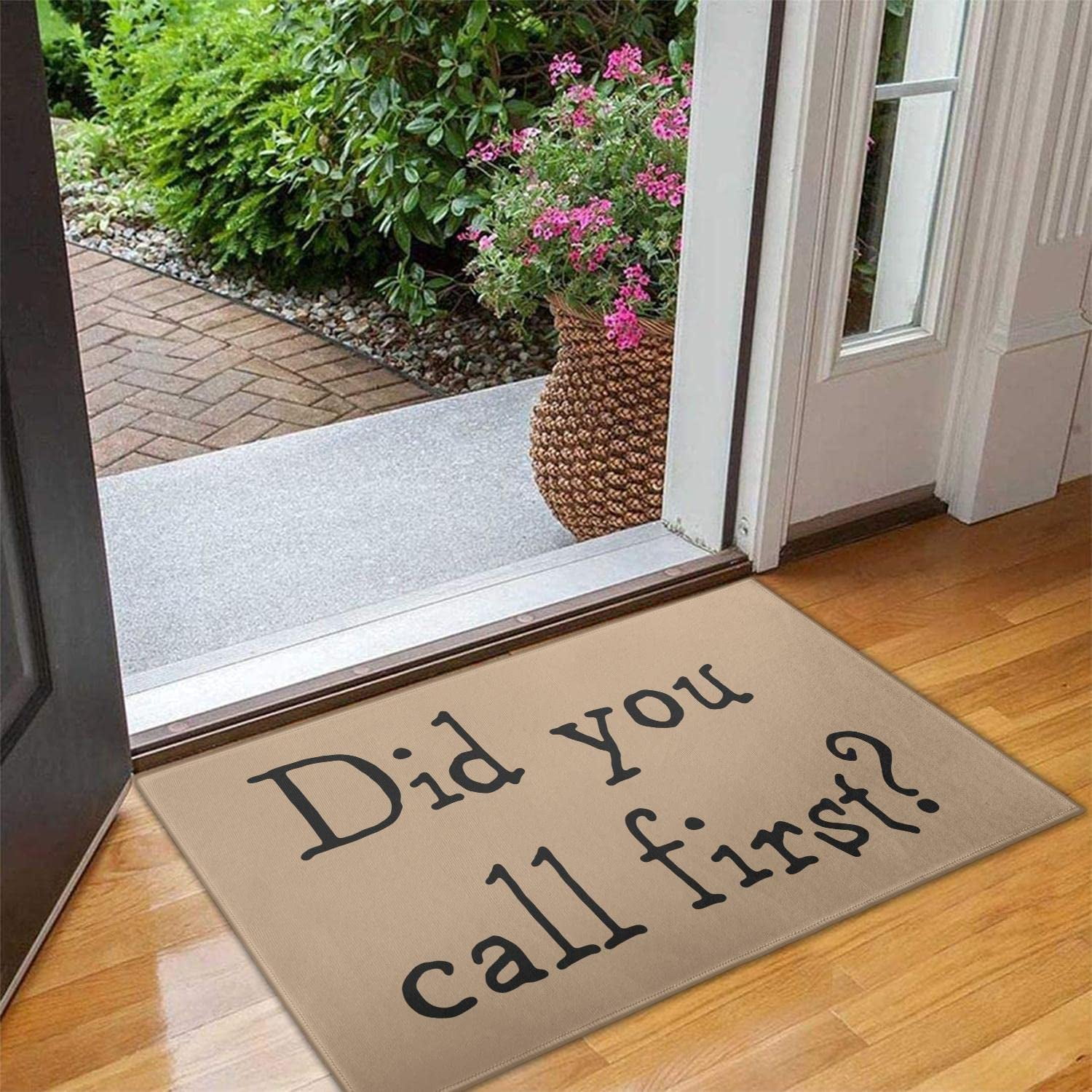 Iheqard Come Back with a Warrant Outdoor Doormat,Durable Floor Mat