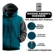 thumbnail image 2 of Hoodie | Sudadera Corte Over Size Azul Pavo Con Cierre, 2 of 3