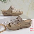 thumbnail image 5 of Dakaela Women's Platform Wedges Sandals Comfort Strappy Flower Summer Slides Orthopedic Slip on Shoes, 5 of 7