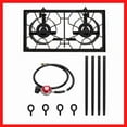 thumbnail image 3 of 2 Burner Outdoor Propane Gas Stove 150,000 BTU High Pressure Stand Cooker for Backyard Cooking Camping Home Brewing Canning Turkey Frying, 20 PSI Regulator, 3 of 7