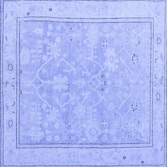 Ahgly Company Indoor Square Oriental Blue Traditional Area Rugs, 3' Square