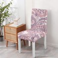 thumbnail image 4 of Set of 4 Vintage Paisley and Ethnic Bohemian Dining Chair Covers Colorful Floral Retro Pattern Washable Polyester Stretch Slipcovers Removable Protector for Elegant Spaces, 4 of 7