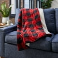 thumbnail image 1 of Sunbeam Northern Luxe Jeté Chauffant Réversible en Sherpa, Rouge, 1 of 7