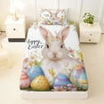 thumbnail image 3 of Erosebridal Easter Rabbit Girls Twin Sheet Sets, Spring Flower Bedding, 3-Piece, 3 of 5