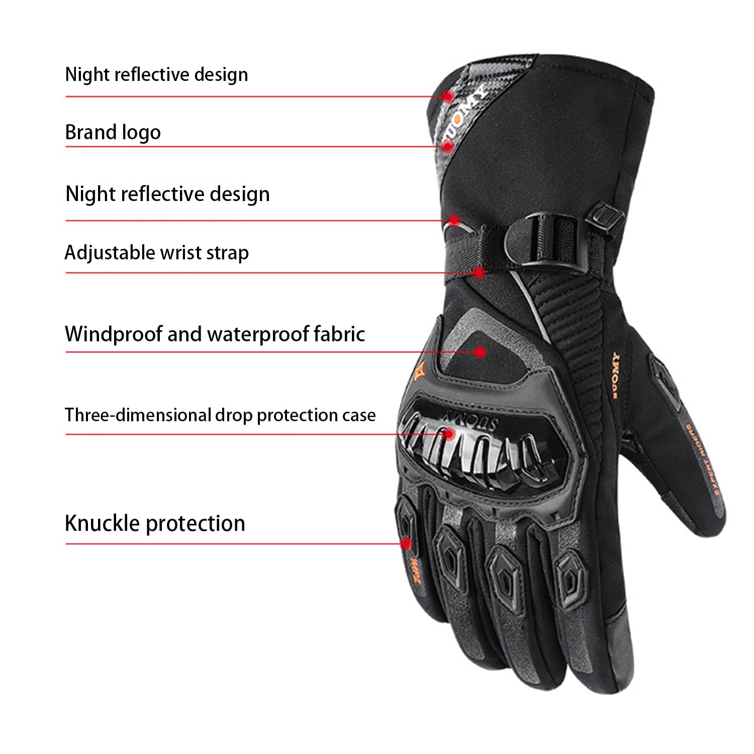 SapphireShack Windproof Motocycle Gloves for Winters, Warm Motorcycle Gloves, PVC Hard Shell Motorcyle Gloves, Touchscreen Motorcycle Riding Gloves for Road Racing( Blue,L ,1 Pairs)