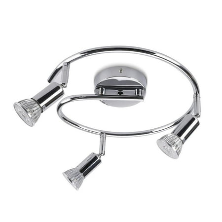 

LED Ceiling Light Ceiling Spotlight 3 Bulb Rotatable Chrome Swivelling GU10