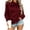 Wine, variant on SuTry Women's Bow Tie Neck Sweatshirt Long Sleeve Relaxed Fit Drawstring Pullover with Pockets for Casual Fall Winter Outings Versatile Top