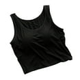 thumbnail image 2 of Timegard Womens Tank Tops Round Neck Crop Tops with Built in Bras Fitting Soft Basic Tee Casual Summer Tops, 2 of 6