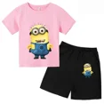 thumbnail image 3 of Conjunto de camiseta y pantalones cortos de dibujos animados de Minions Despicable Me para niños y adolescentes de verano de 2024, ropa para niños y niñas, camiseta de manga corta, traje de moda, 3 of 5