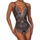 thumbnail image 1 of Body de lencería sexy con cuello en V y encaje floral de una pieza para mujer Negro Chica Negro Chica Xishao ropa, 1 of 2