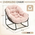 thumbnail image 2 of Indoor Outdoor Rocking Chair, Oversized Papasan Rocking Chair with Padded Cushion, Rocker Egg for Front Porch, Garden, Living Room, Bedroom, Apartment, 2 of 8
