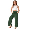 thumbnail image 6 of WAYUTE Girls Pants Soft Stretch Comfy Playwear Trousers with Elastic Waist for Toddler Kids Summer Outfits, 6 of 6