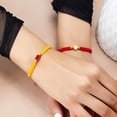 thumbnail image 6 of Heart Shape Couple Friendship Bracelets with Moon and Sun Design, Handwoven Wax Thread, for Valentine's Day, Made of Alloy and Rope, 6 of 9