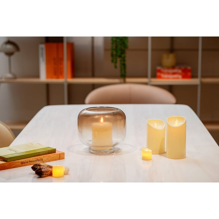 Mainstays 6.5" Brown Ombre Glass Hurricane Candle Holder photo 6