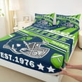 thumbnail image 3 of Manfei Sports Theme Twin Sheet Sets,Rugby Ball Sport Twin Fitted Sheet,Seattle Flat Sheet For Kids Boys,Microfiber Bedroom Decorative,3pcs, 3 of 7