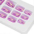 thumbnail image 3 of 24Pcs Long Glitter Coffin False Nails French Ballerina Fake Nails for Women DIY Nail Art 12 Sizes LG07, 3 of 4
