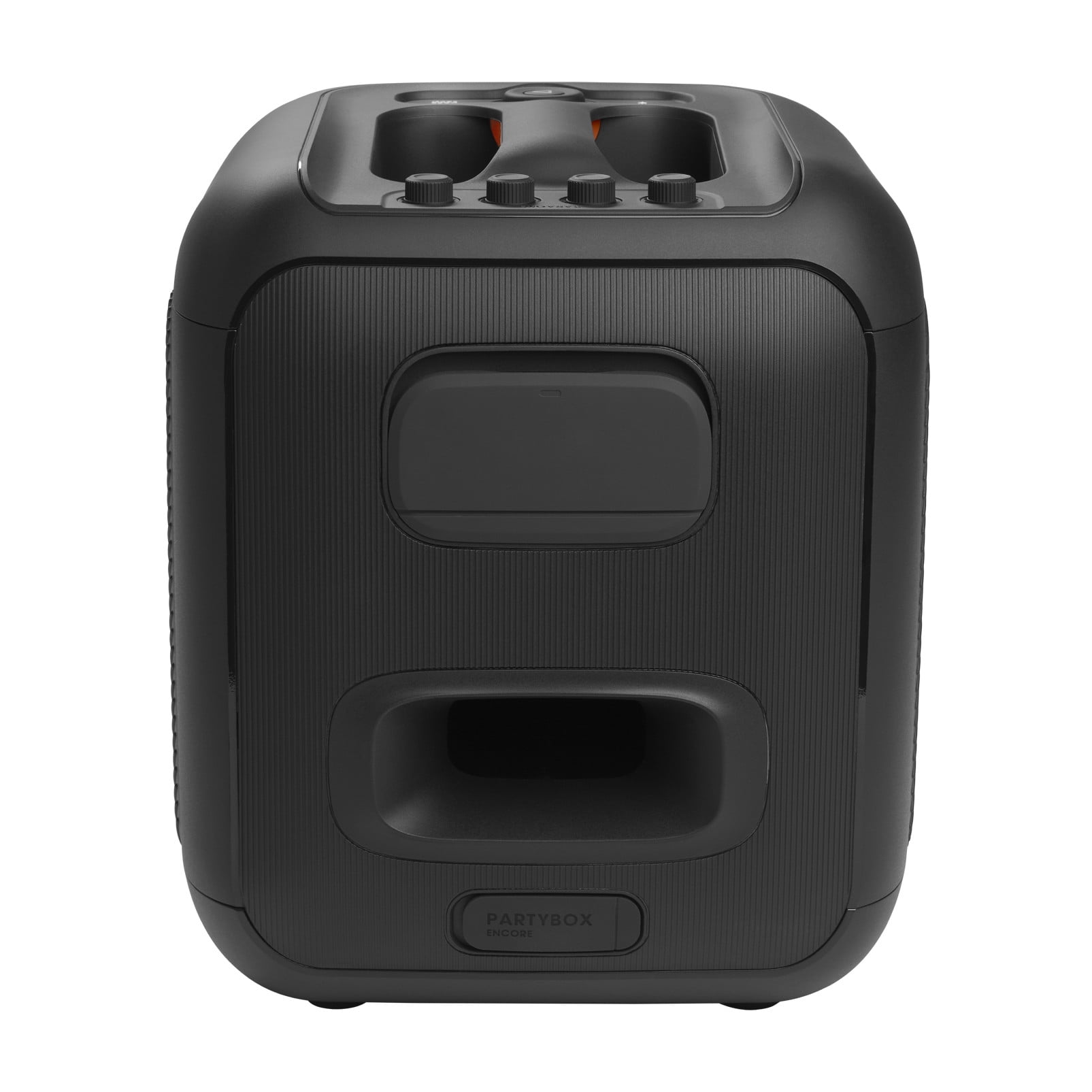 JBL PartyBox Encore - Portable party speaker with 100W powerful sound, built-in dynamic light show, included digital wireless mics, and splash proof design. - Black