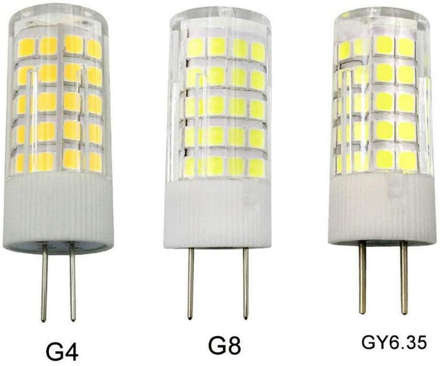 Cool White 6000K LED Corn Bulbs for Home Landscape Lighting,G6.35 GY6.35 Bi-Pin Base,64 LED 2835 SMD,6 Pack GY6.35 LED Bulbs Dimmable 7W Equivalent T4 JC Type 50W-75W Halogen Replacement
