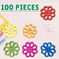 thumbnail image 3 of 100pcs Wooden 4 Holes Buttons Colorful Flower Button For Sewing Scrapbooking, 3 of 7