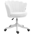 thumbnail image 1 of HOMCOM Mid Back Berber Fleece Office Chair w/ Swivel Wheels, White, 1 of 10