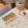 thumbnail image 2 of BlinkLLX 200 Pcs Upholstery Tacks for Decorative Furniture Upholstery Nails 7/16 Inch Vintage Head Diameter Brass Daisy Thumb Tack Push Pin Furniture DIY (Gold), 2 of 14