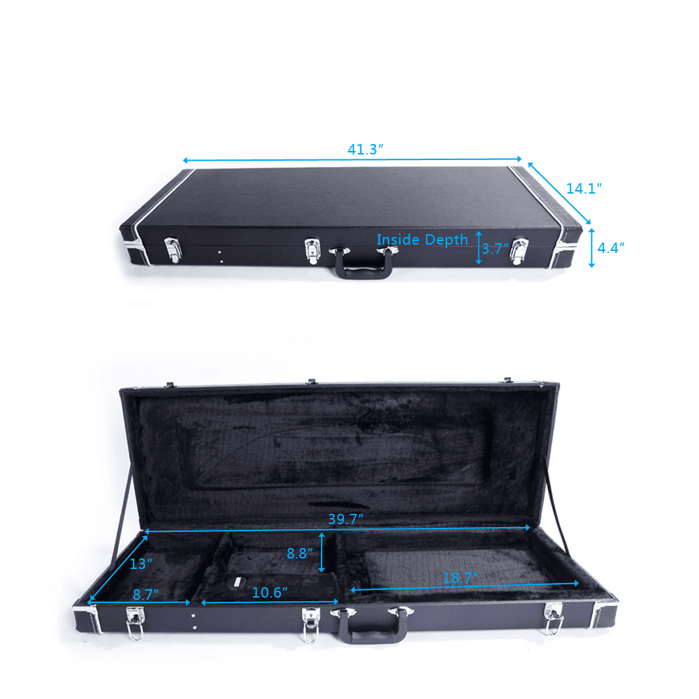 Tcbosik Electric Guitar Hard Shell Case - Portable Carrying Case for GST GTL 170 SG and Burning Fire Style - Black