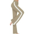 thumbnail image 4 of WEIYLL Pantalon de Yoga pour Femmes Couleur Contrastée Taille Haute Coupe Ample Décontractée Extensible Kaki TTTG, 4 of 7