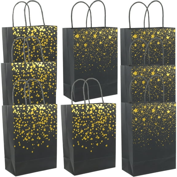 FRCOLOR 8 Pcs Paper Bags Birthday Party Favor Gift with Handle Decorative
